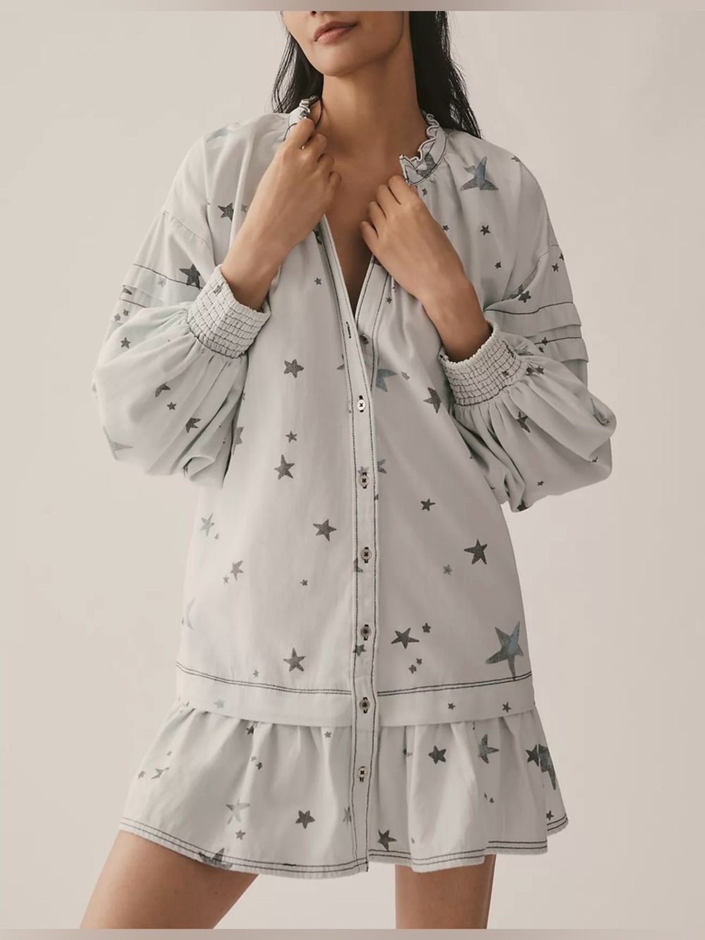 NWT Size XL - Anthropologie 100% Cotton Button-Front Mini Shirt Dress (US$ 178)